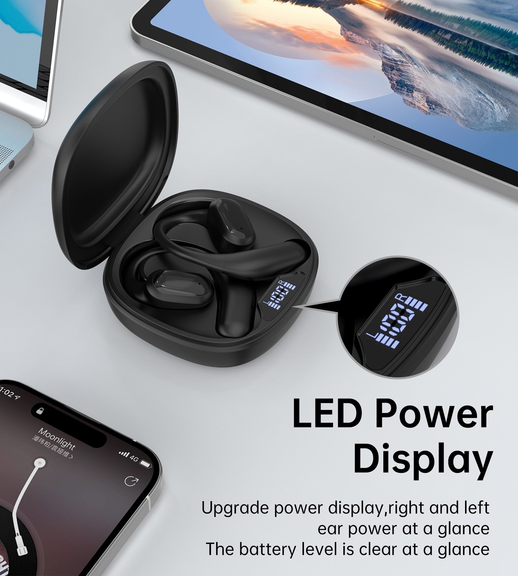 CHOETECH BH-T25 OWS Painless New Concept Bluetooth Earbuds V5.3 TWS Black 5