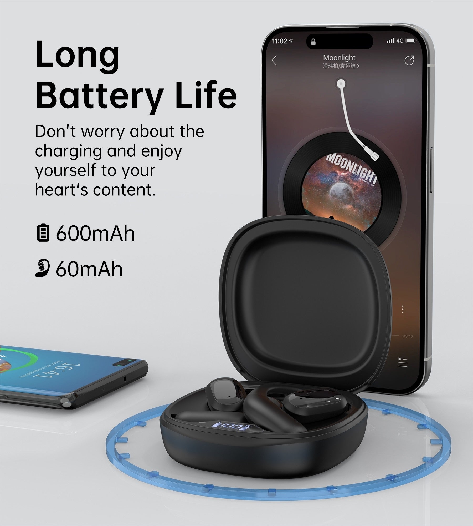 CHOETECH BH-T25 OWS Painless New Concept Bluetooth Earbuds V5.3 TWS Black 8