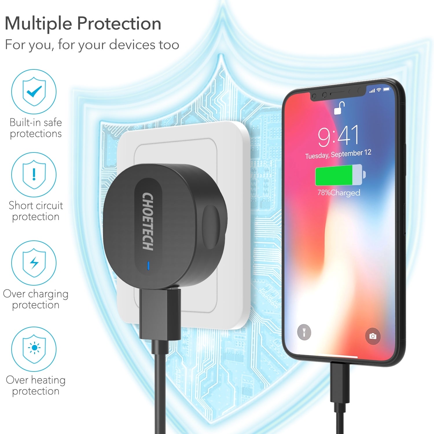 CHOETECH C0203 USB-A AC Adapter (AU standard) 12W 4