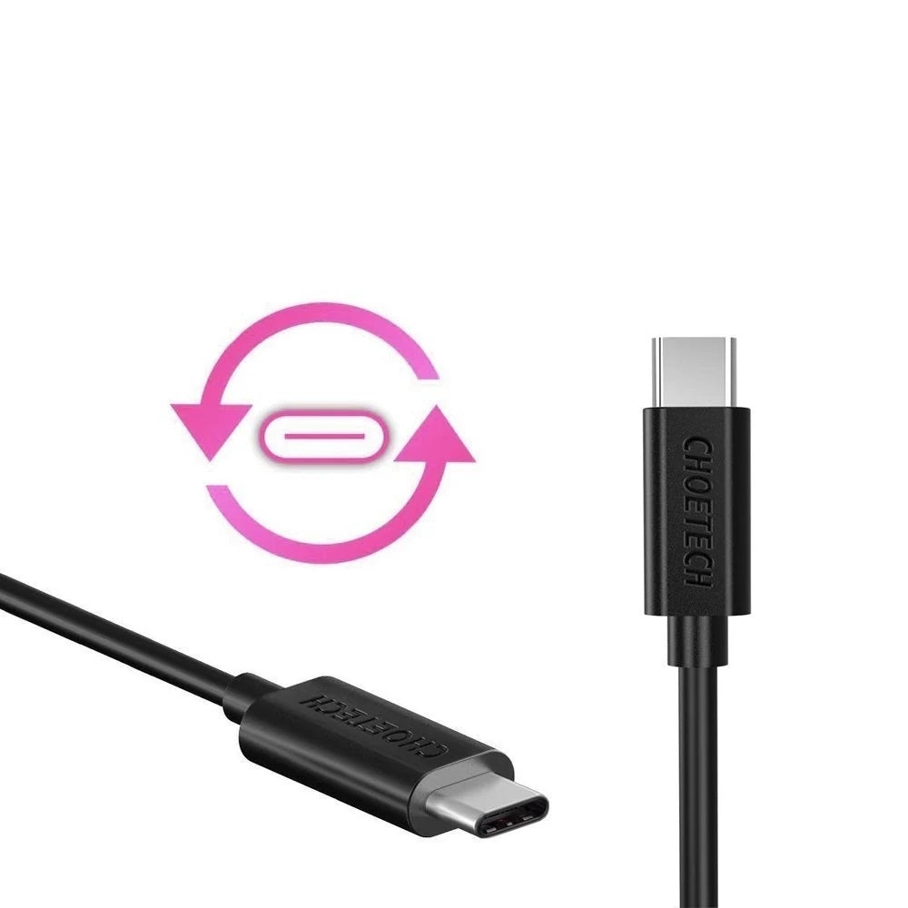 CHOETECH CC0002 USB-C to USB-C Cable USB3.1 Gen2 5V/3A 10 Gbps 1M Black 3