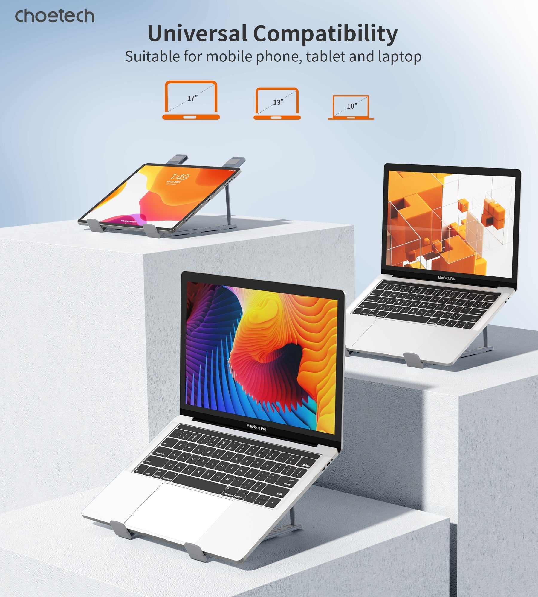 CHOETECH H055-GY Aluminum Foldable Laptop Stand 6
