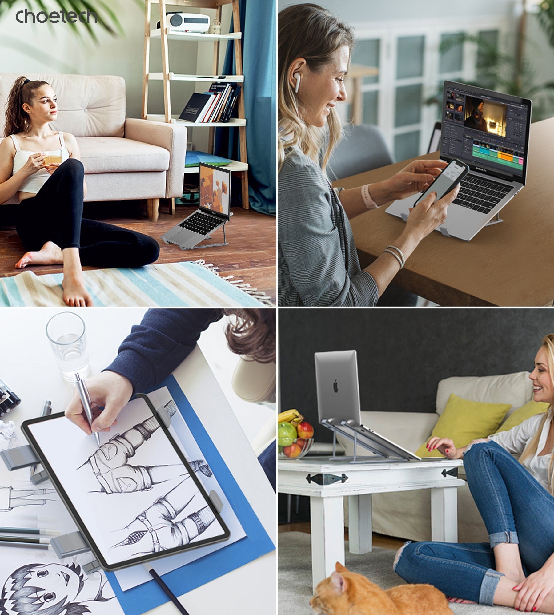 CHOETECH H055-GY Aluminum Foldable Laptop Stand 7