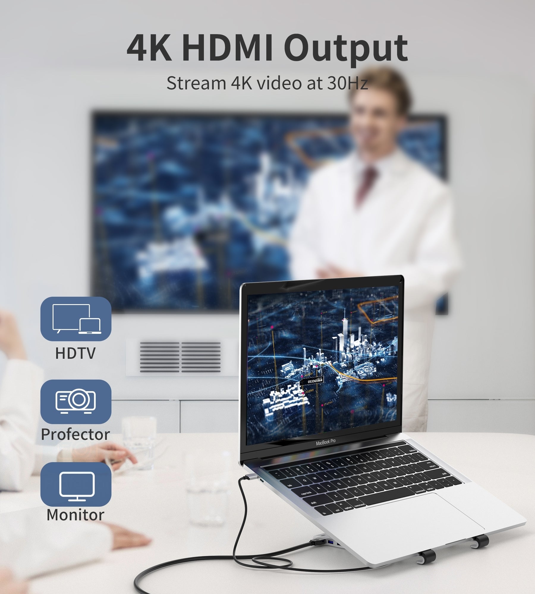 CHOETECH HUB-M43 7-in-1 USB-C Multiport Adapter with Foldable Laptop Stand 4
