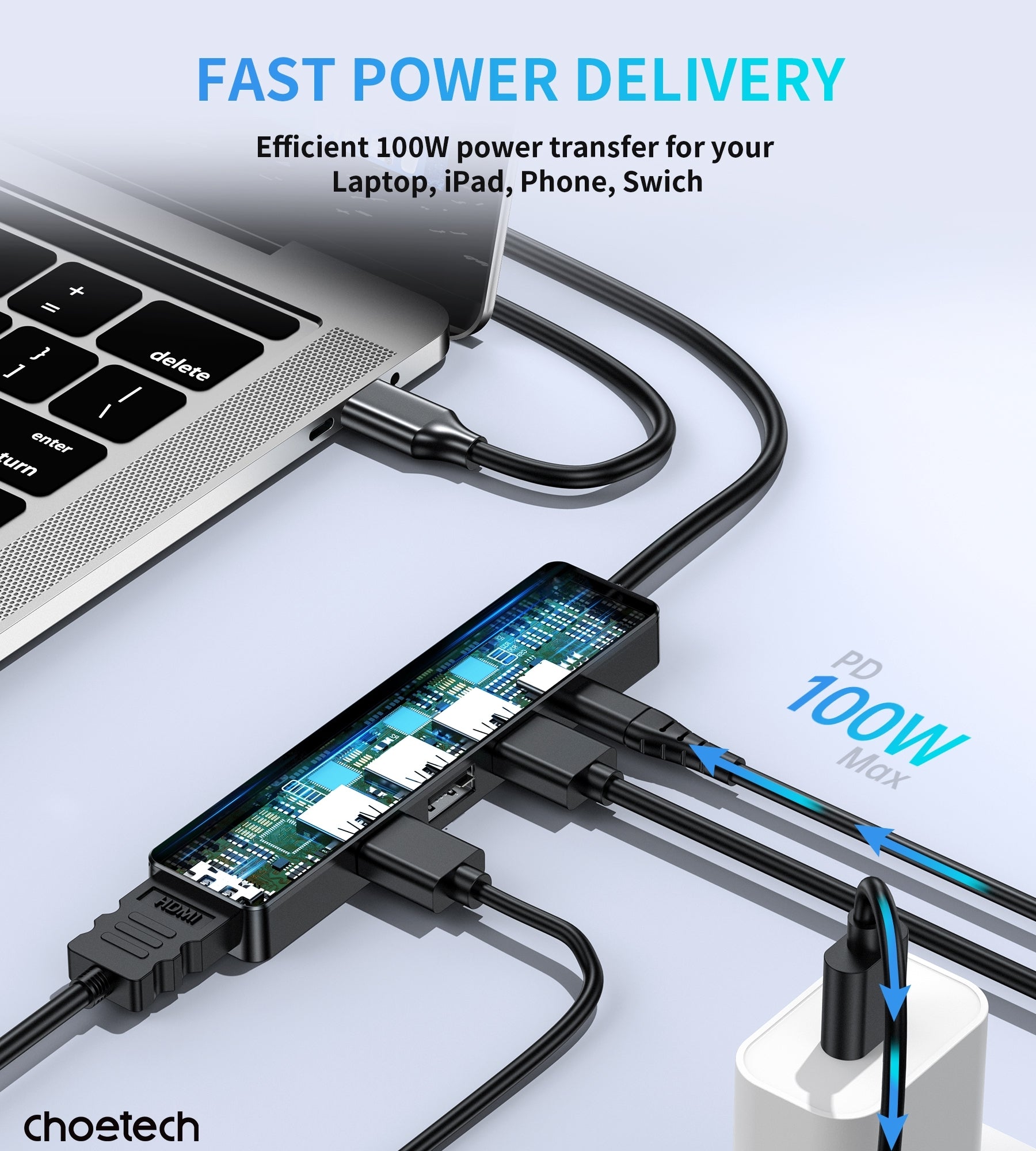 CHOETECH HUB-M80 Hub 5-in-1 Multifunctional Hub 5