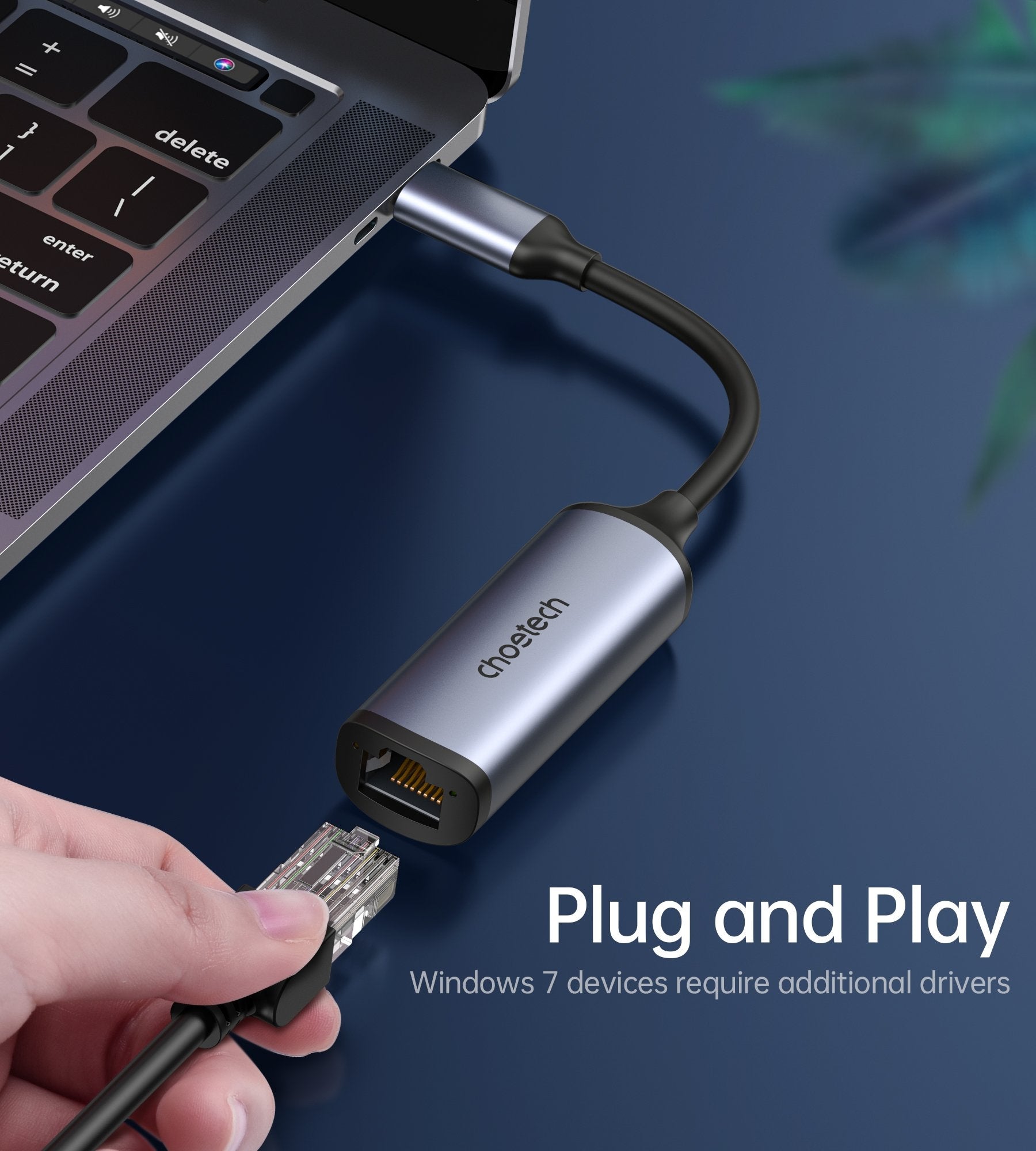 CHOETECH HUB-R02 USB-C to Gigabit Ethernet Adapter 6