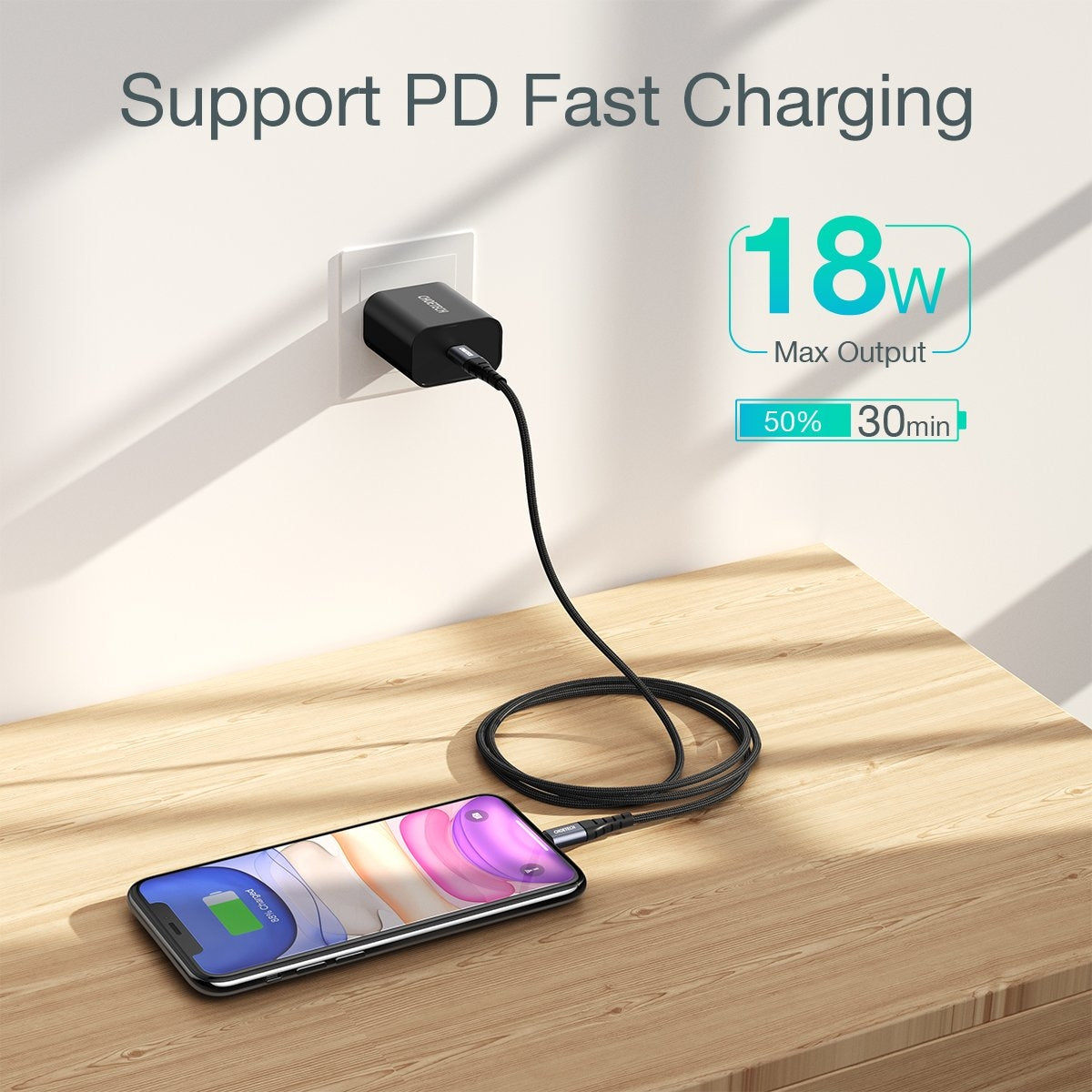 CHOETECH IP0041 USB-C To iPhone MFi Certified Cable 2M 3