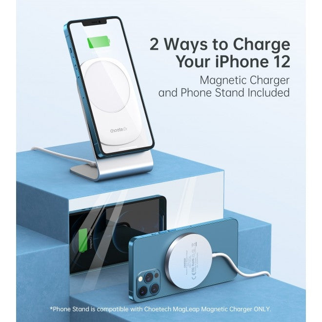 CHOETECH MA00117-SL MagLeap Magnetic Wireless Charger with Stand and AC Adapter 5