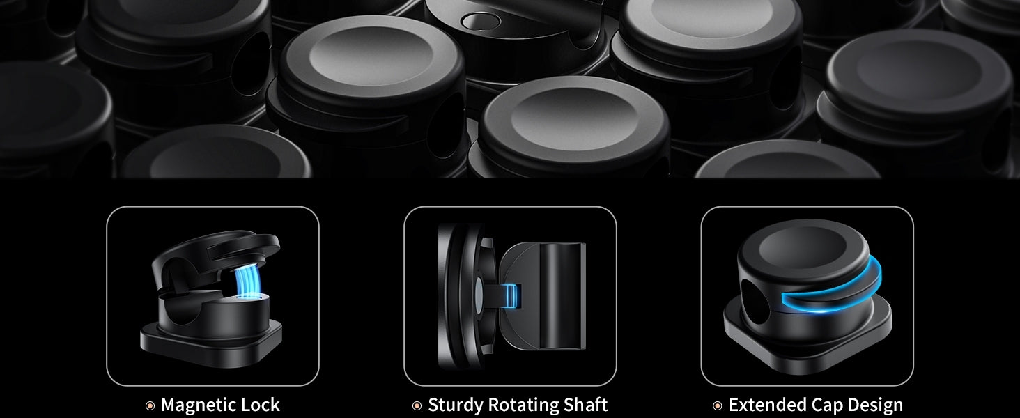CHOETECH MCC001-BK 6 Pack Professional grade Magnetic Lock Cord Holder Clips Black 5