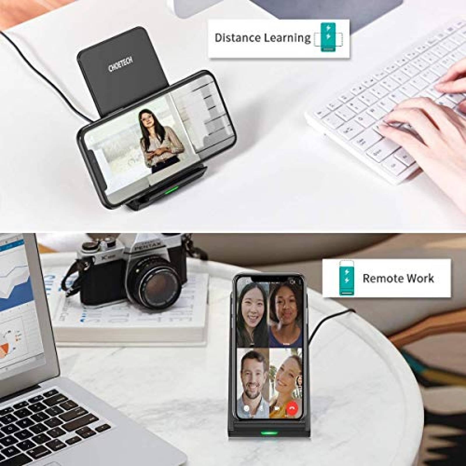 CHOETECH MIX00087 (T524S+T511S) Qi 10W/7.5W Fast Wireless Charging Stand and Pad 6