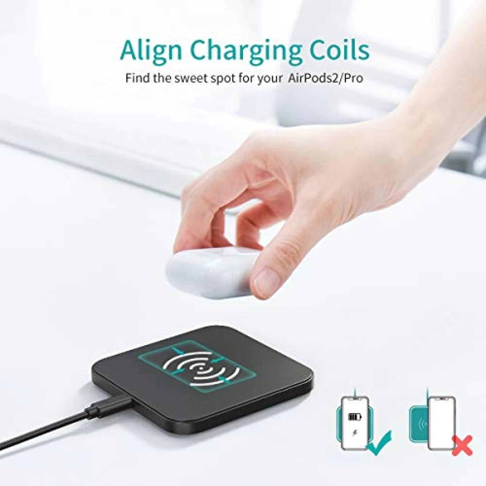 CHOETECH MIX00087 (T524S+T511S) Qi 10W/7.5W Fast Wireless Charging Stand and Pad 7