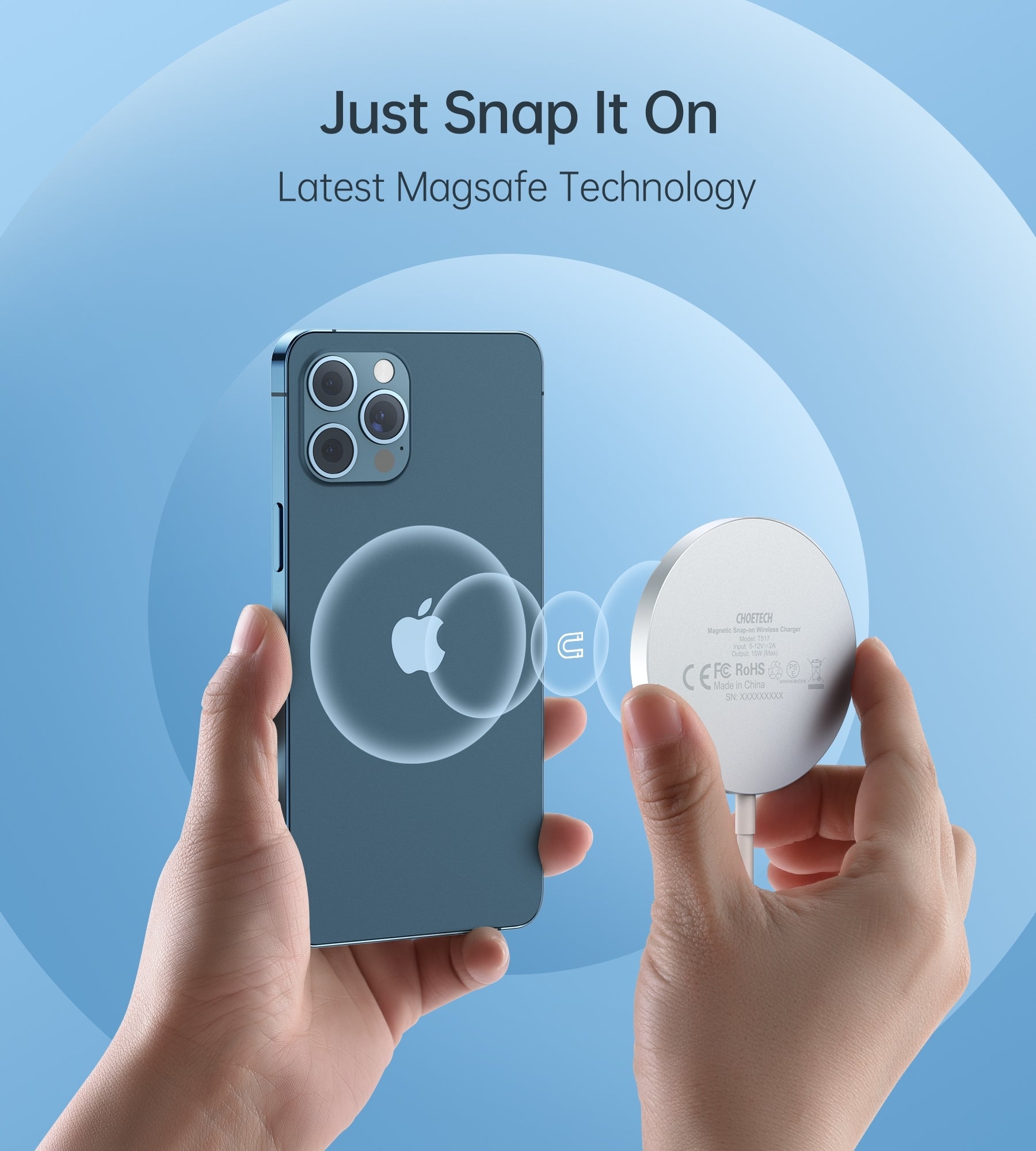 CHOETECH MQ00117-SL (T517+AC) MagLeap Magnetic Wireless Charger + AC 6