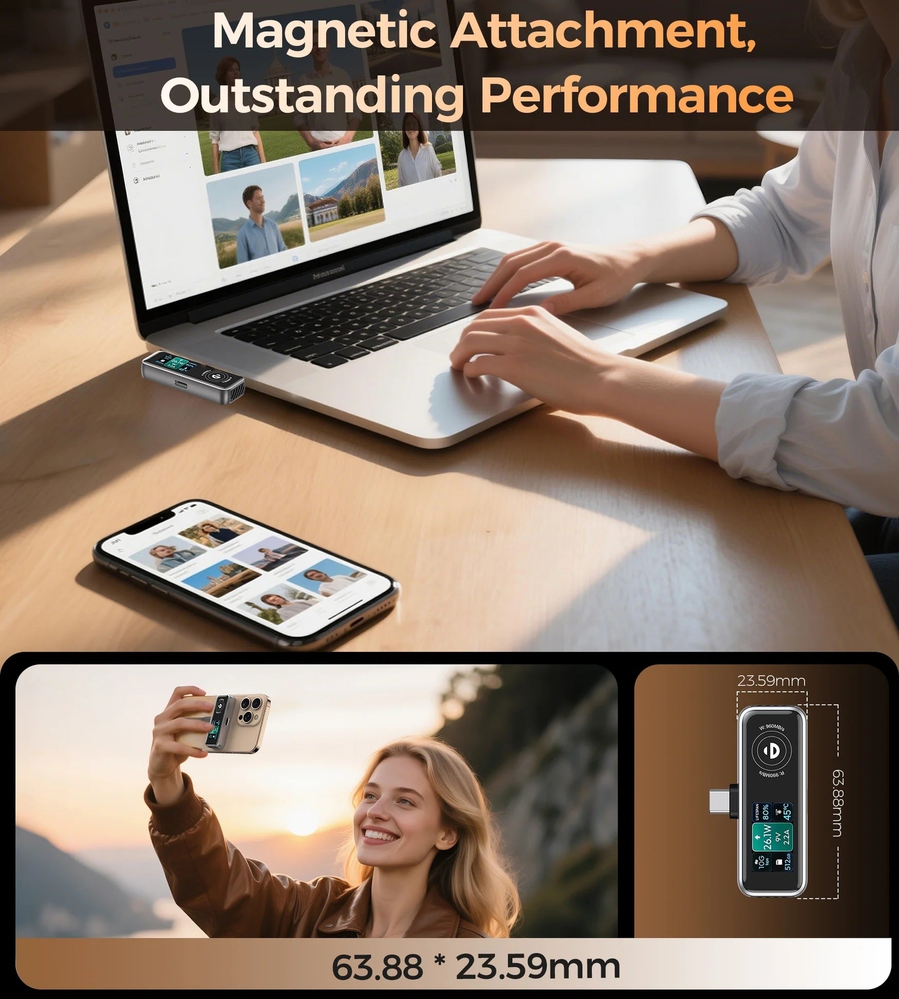 CHOETECH MSE023 Mobile Phone 512GB Portable SSD 10Gbps, Cooling Fan, for Phone Use 3