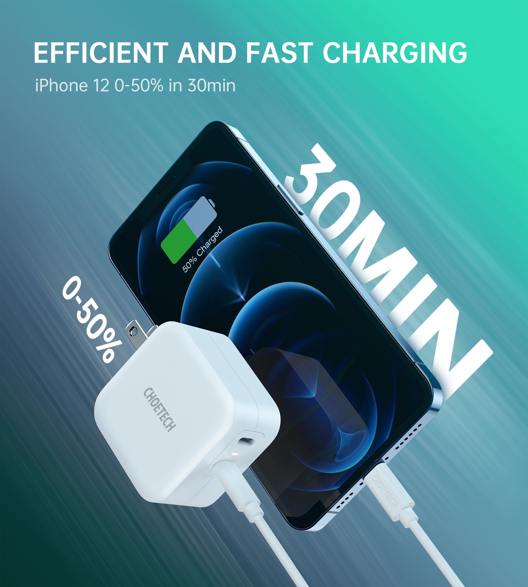 Choetech PD6009 40W Dual Fast USB C Charger 2-Port 20W PD 3.0 With Foldable Plug 7