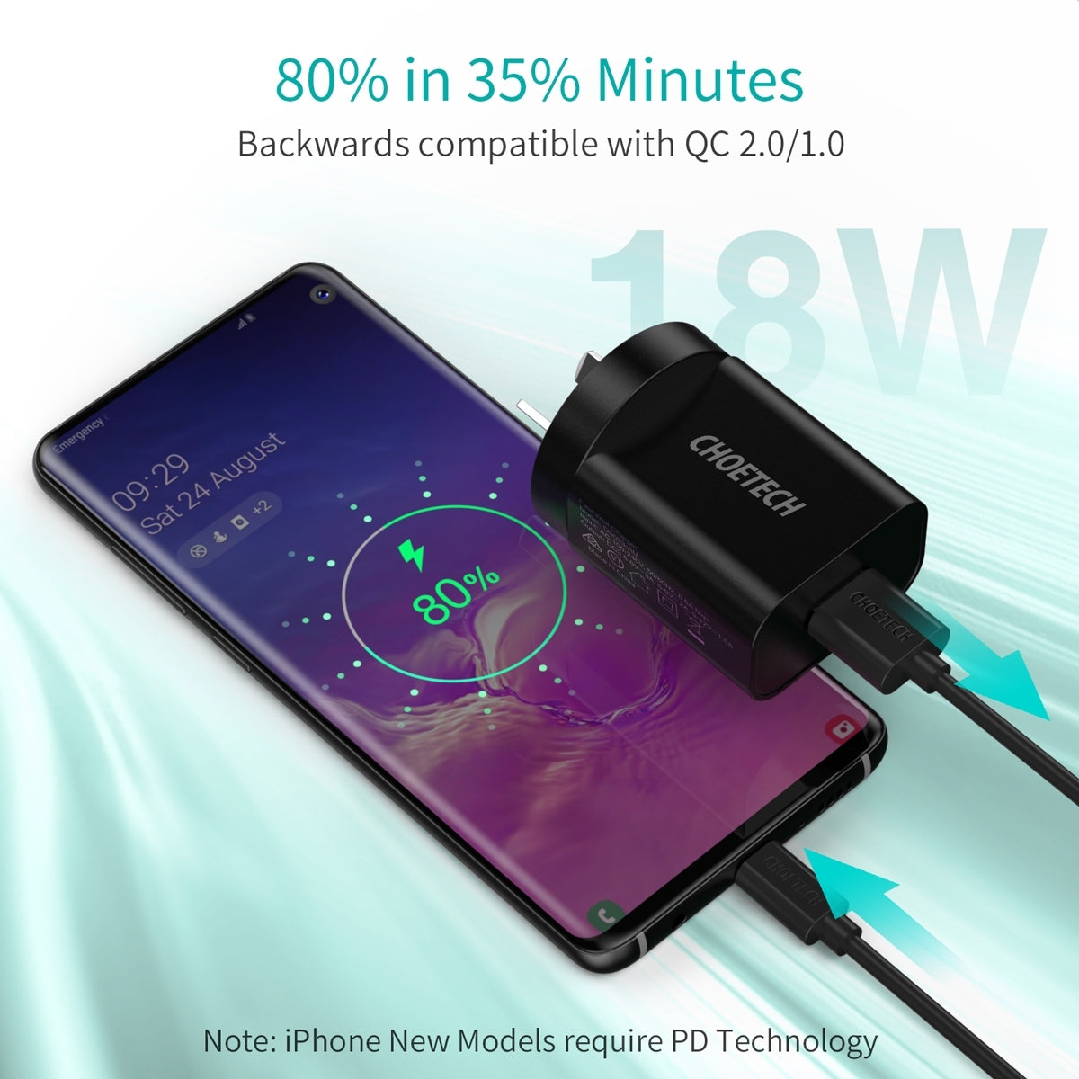 CHOETECH Q5003 18W QC Quick Charger (Black) 4