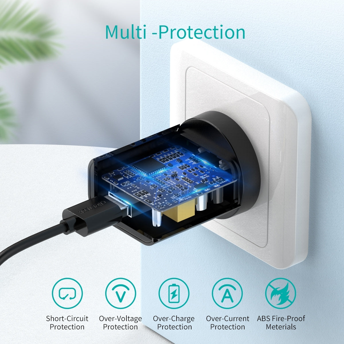 CHOETECH Q5003 18W QC Quick Charger (Black) 5