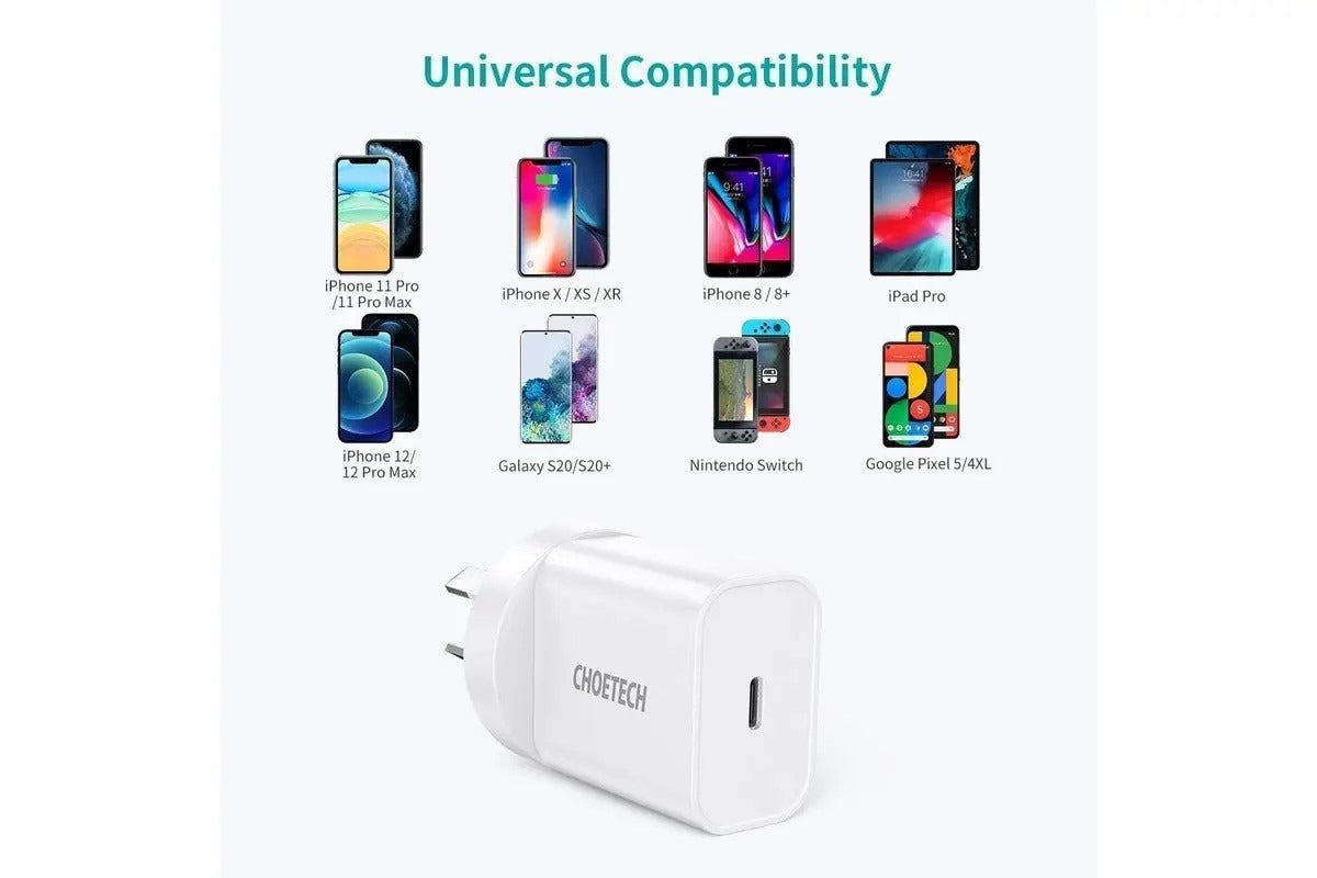 CHOETECH Q5004CL PD20W USB-C iPhone Fast Charger with MFi Certified USB-C Cable 3