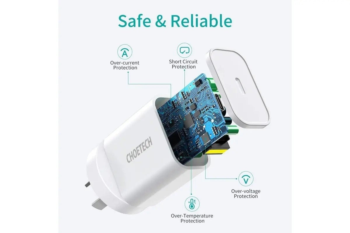 CHOETECH Q5004CL PD20W USB-C iPhone Fast Charger with MFi Certified USB-C Cable 4