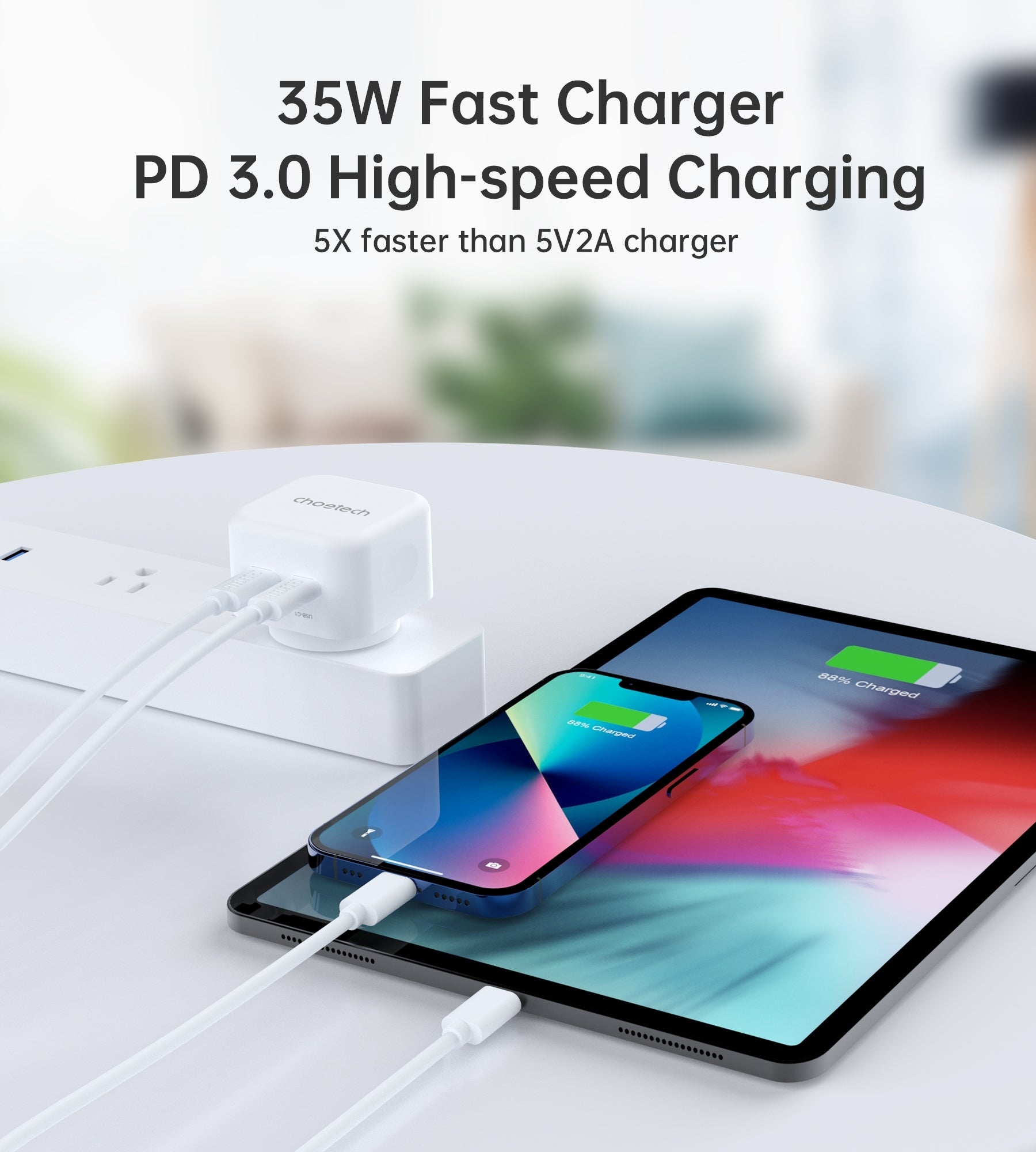 CHOETECH Q5008 PD 35W Dual USB-C Charger 5