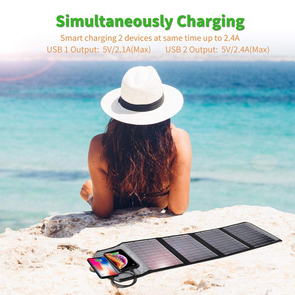 CHOETECH SC005 22W Portable Waterproof Foldable Solar Panel Charger (Dual USB Ports) 7