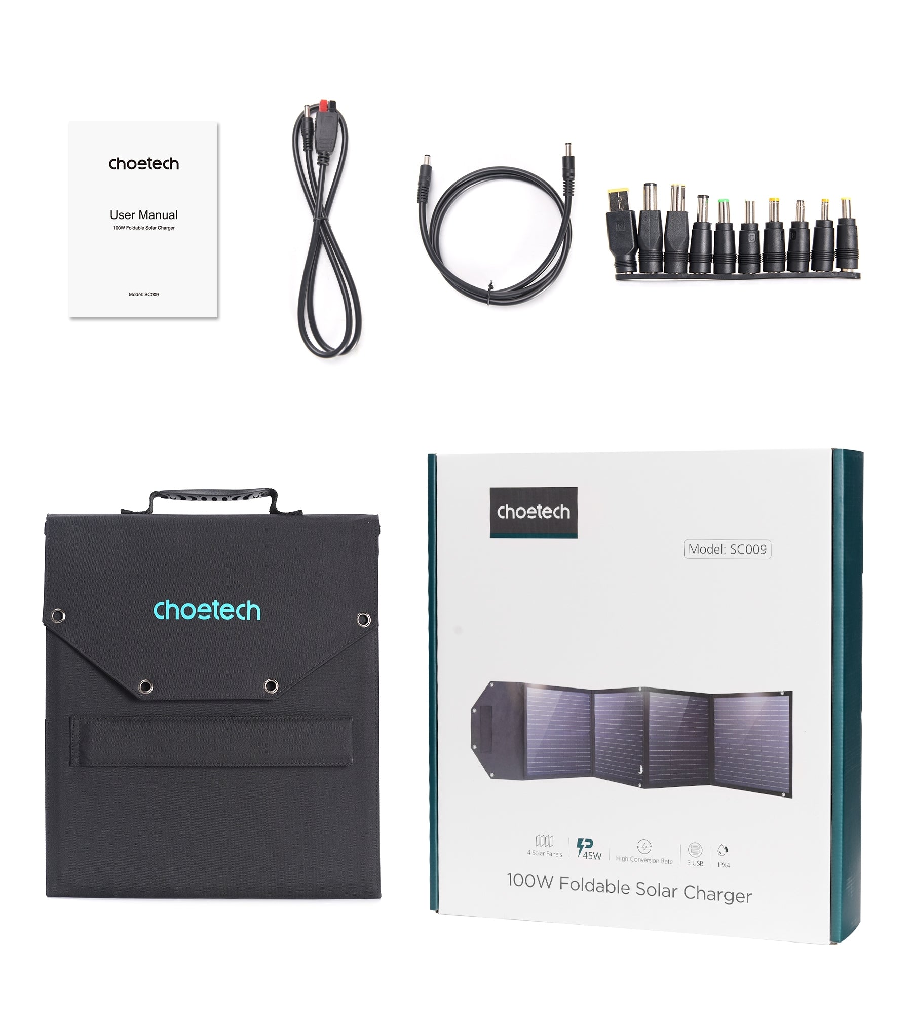 CHOETECH SC009 100W Foldable Solar Charger 6