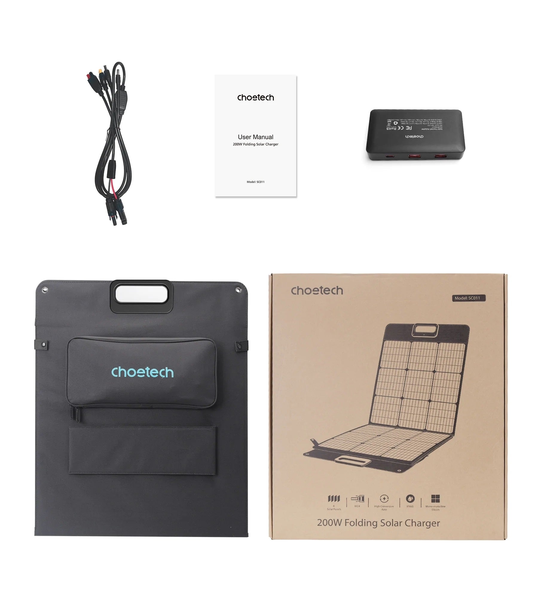 CHOETECH SC011 200W Foldable Solar Charger 5