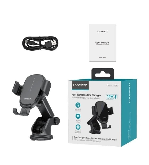 CHOETECH T203-F 15W Gravity Car Charger Holder 10