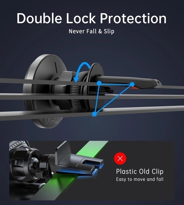 CHOETECH T204-F 15W Magnetic Car Charger Holder with LED Light (Aluminium alloy housing) 6