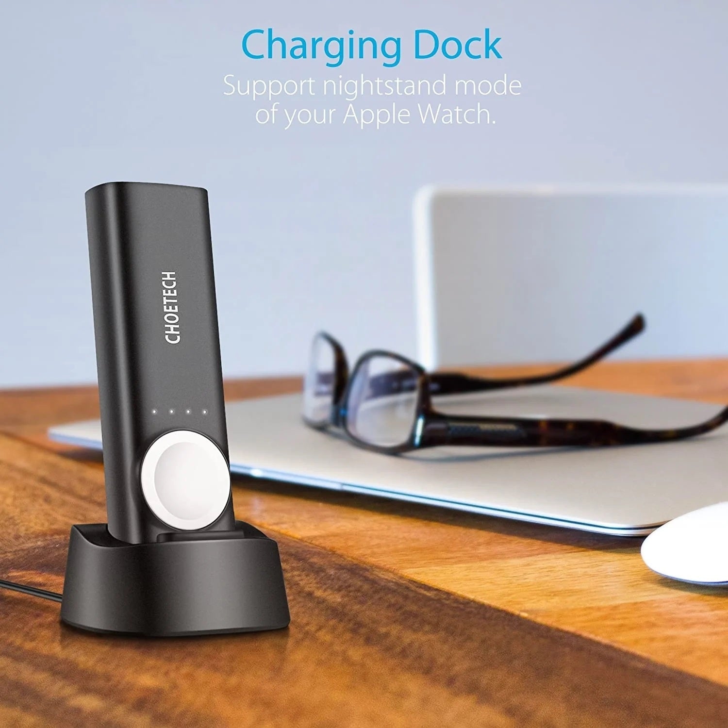 CHOETECH T315 2-in-1 Portable Wireless iWatch Quick Charger 5000mAh Power Bank 5
