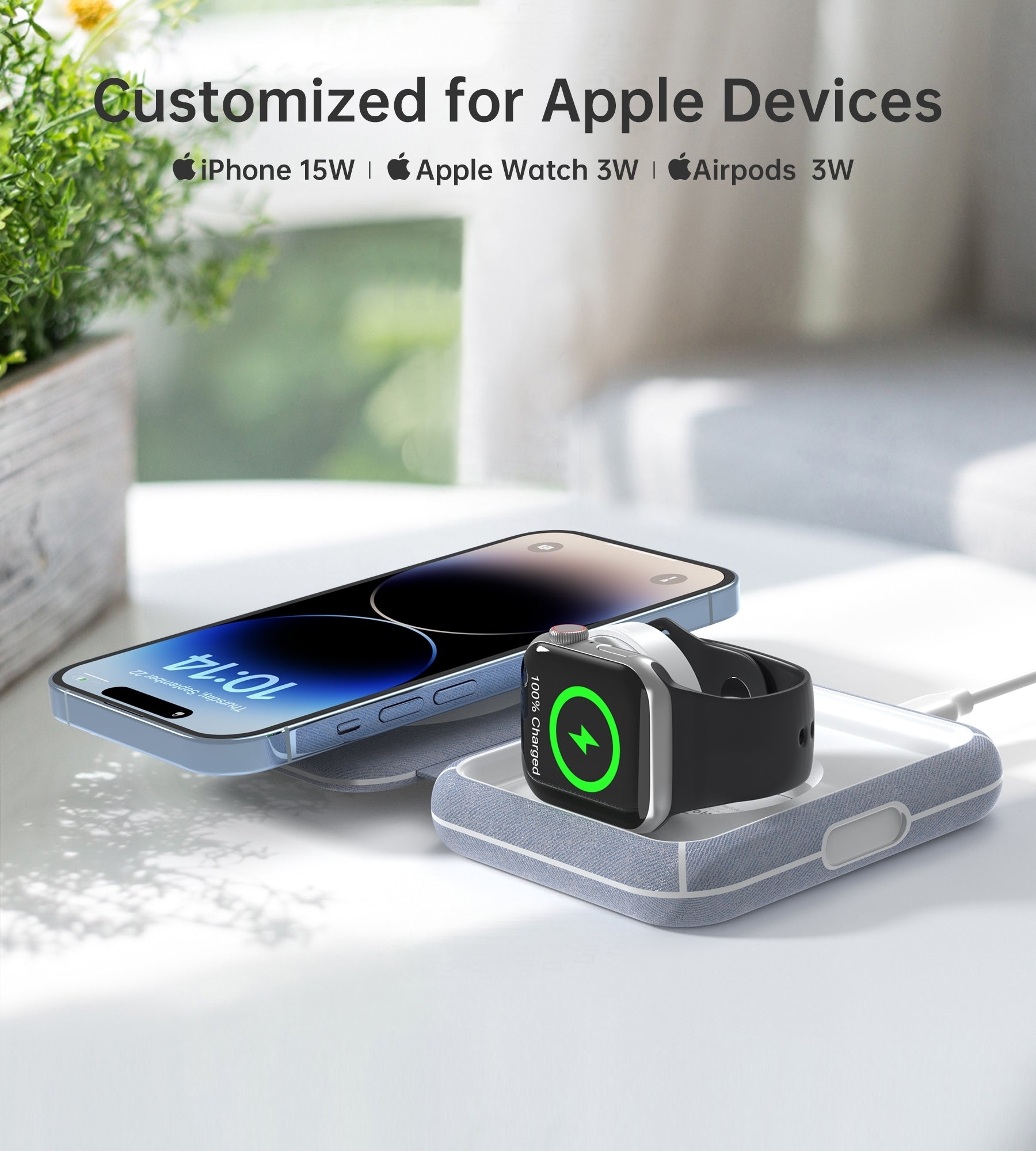 CHOETECH T323 2-in-1 Magsafe&MFI Wireless Charger 5