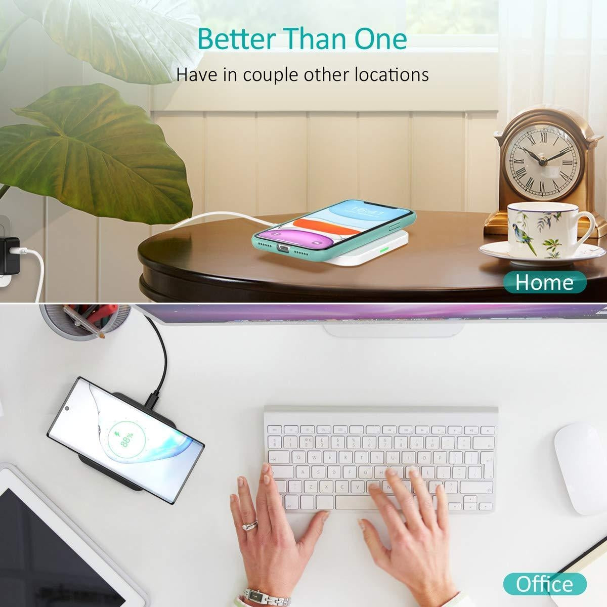 CHOETECH T511BW Fast Wireless Charging Pad Black And White 2 Pack 4