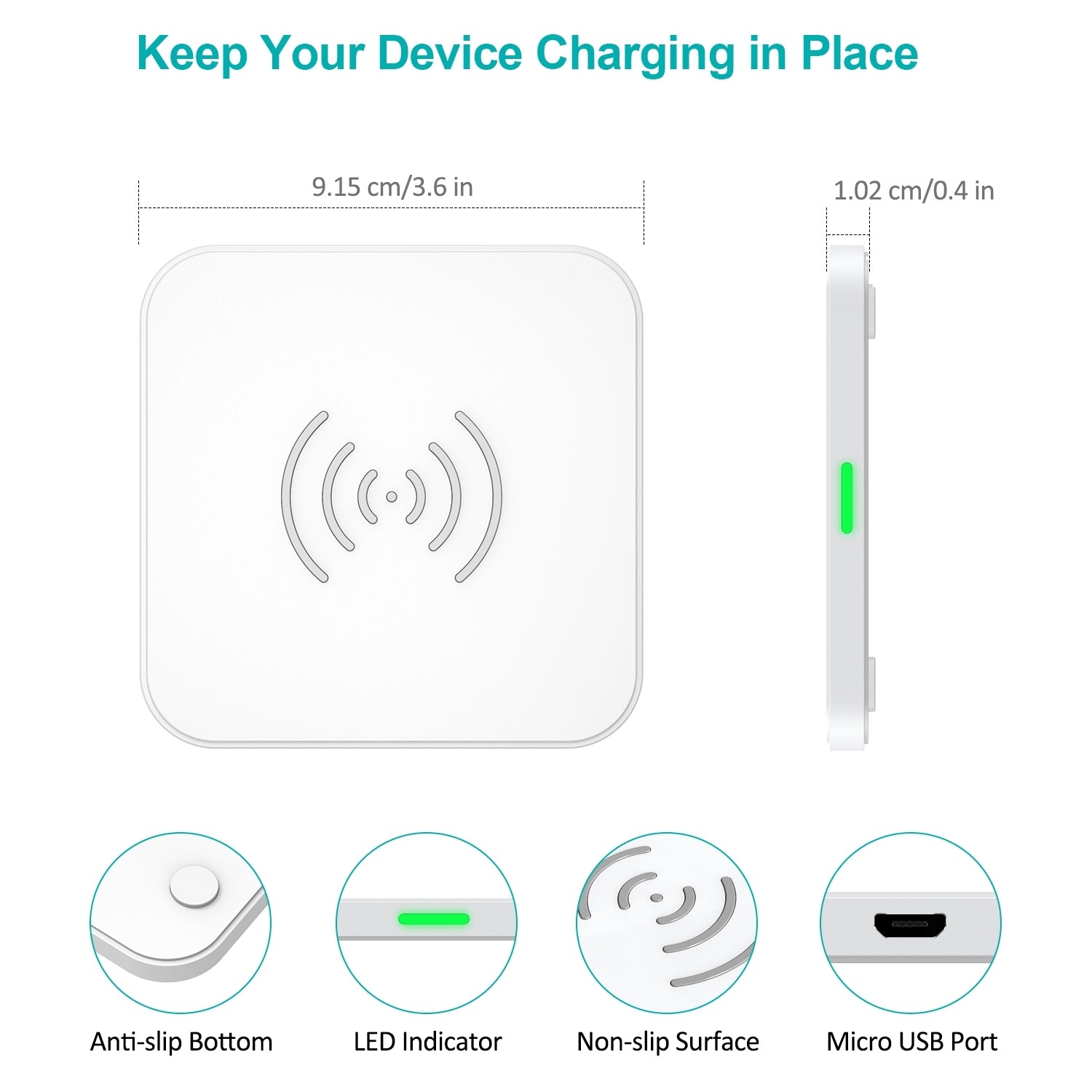 CHOETECH T511-S 10W/7.5W Fast Wireless Charger Pad (White) 3