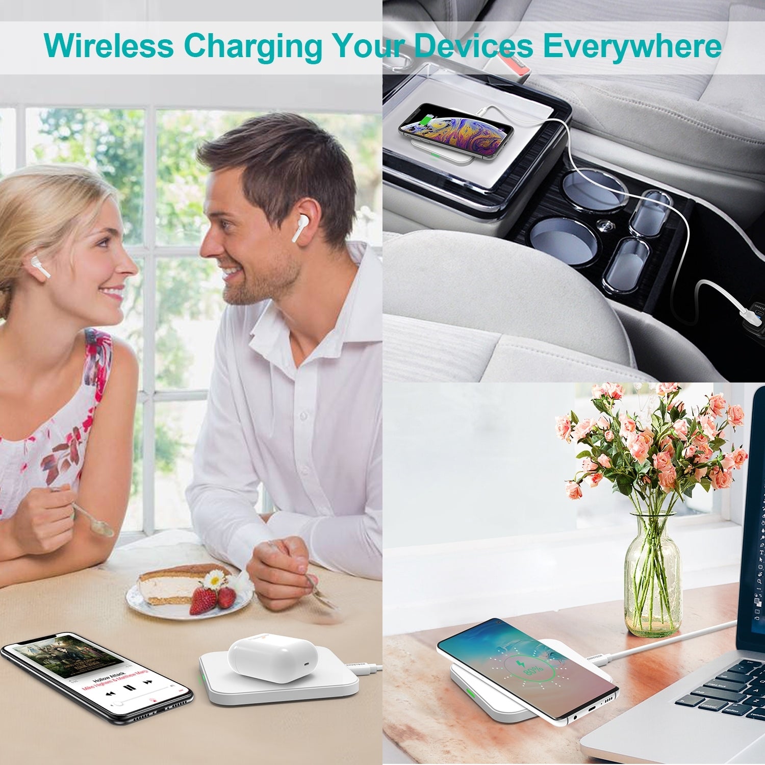 CHOETECH T511-S 10W/7.5W Fast Wireless Charger Pad (White) 8