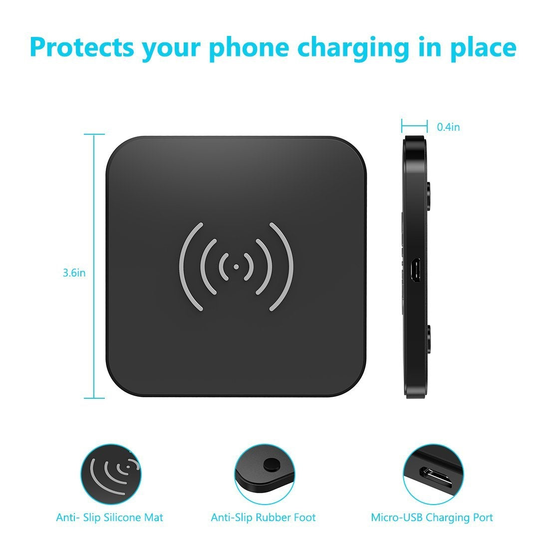 CHOETECH T511S 10W/7.5W Fast Wireless Charger Pad 6
