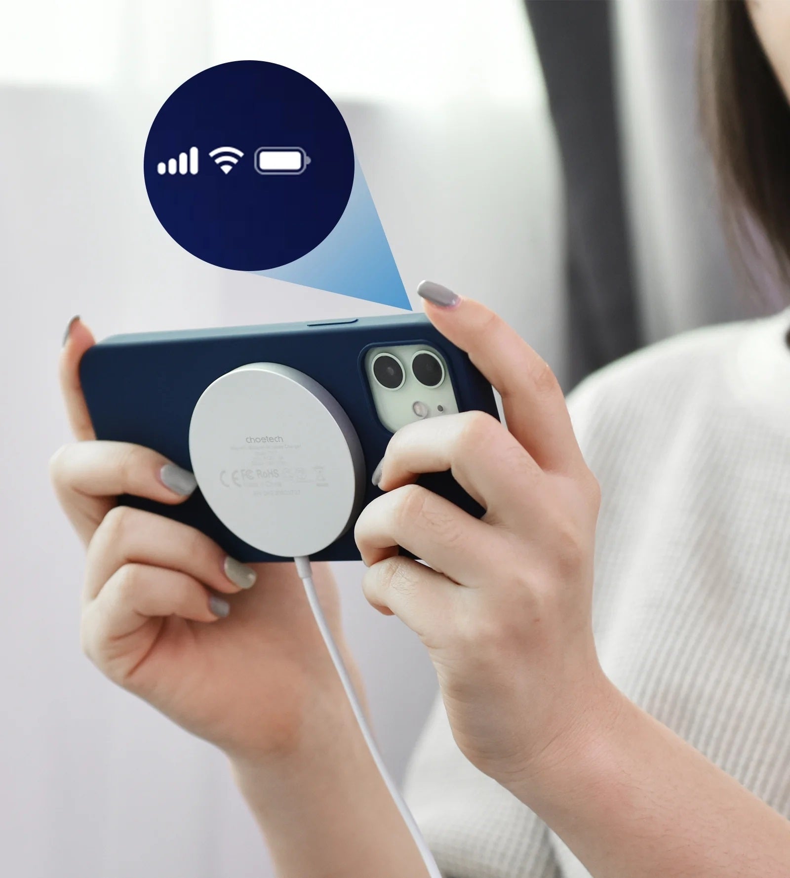CHOETECH T518-F 15W Removable Wireless Magnetic Charger for iPhone12/13/14 6