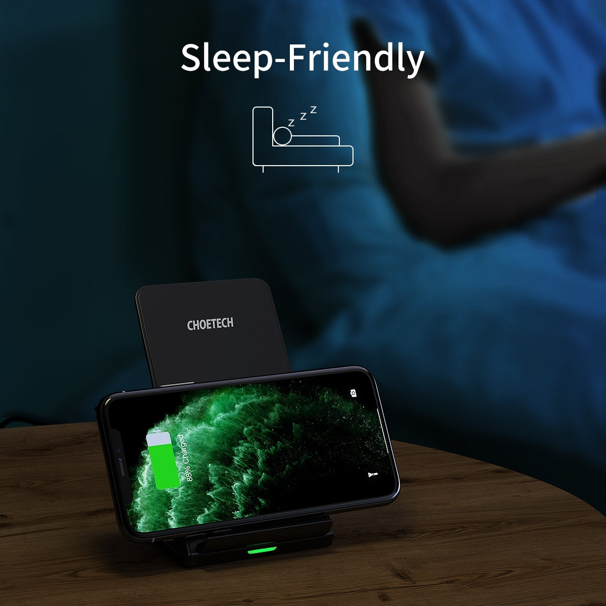 CHOETECH T524S 10W/7.5W Fast Wireless Charging Stand with AC Adapter 5