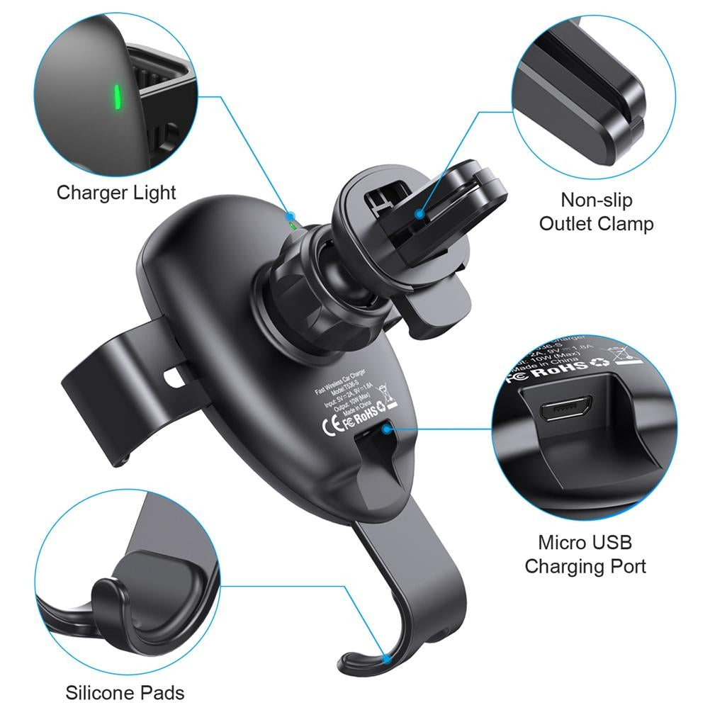 CHOETECH T536-S Fast Wireless Charging Car Mount Phone Holder 3