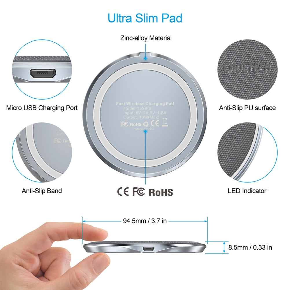 Choetech T539-S Fast Wireless Charger 5