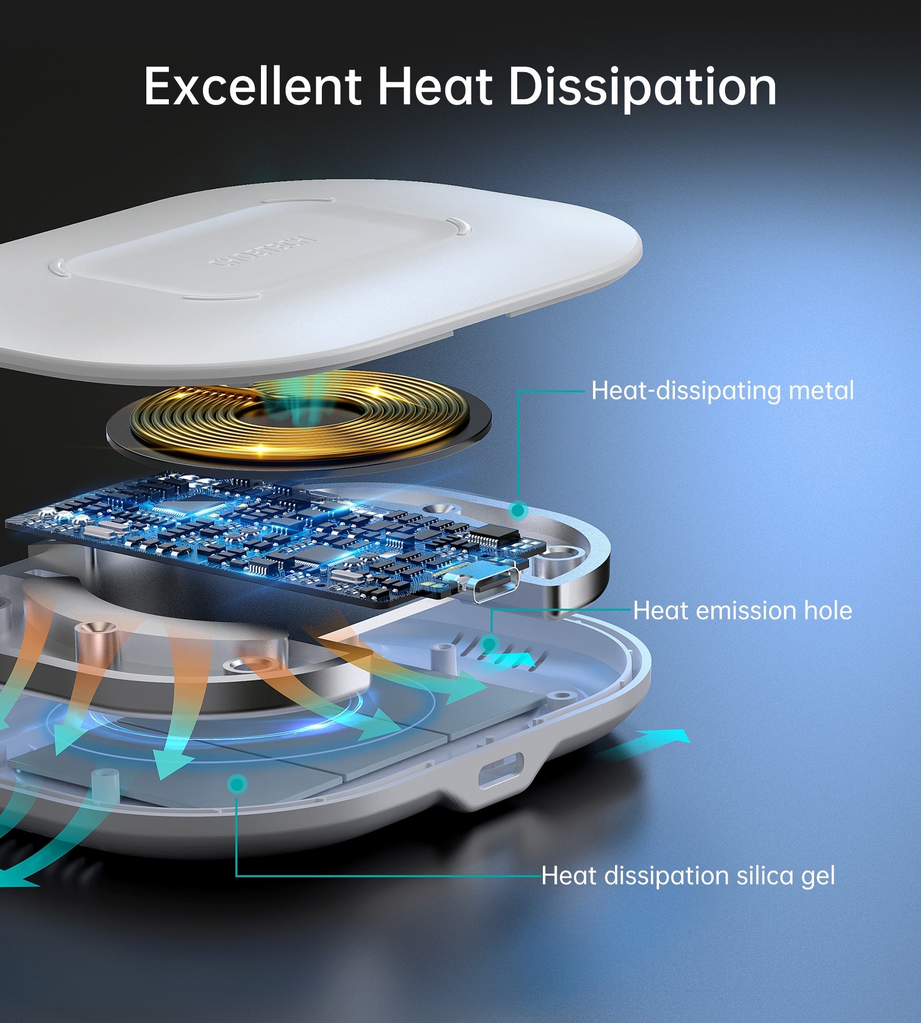 CHOETECH T550-F Airpods/Phone Wireless Fast Charging Pad 4