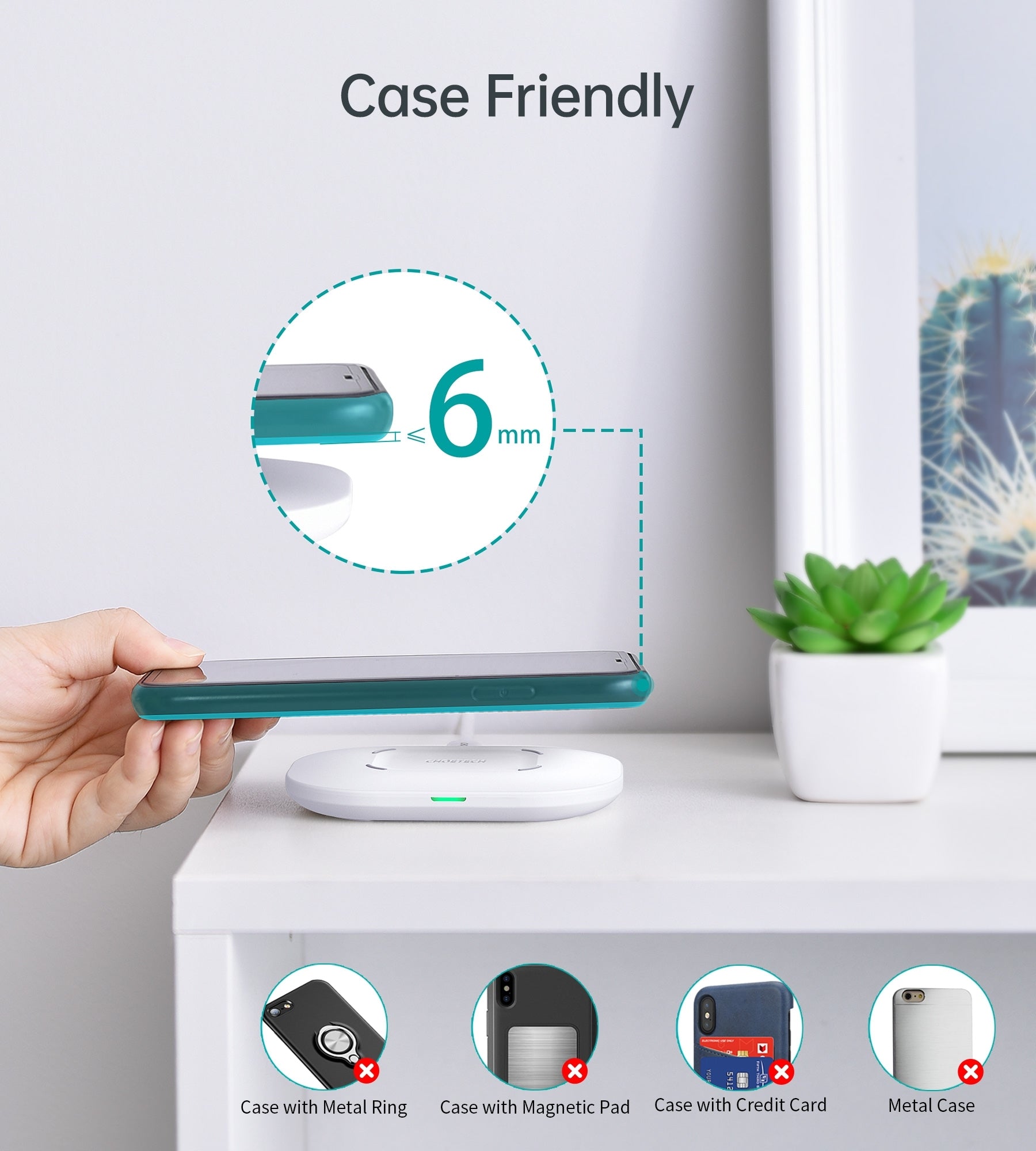 CHOETECH T550-F Airpods/Phone Wireless Fast Charging Pad 5