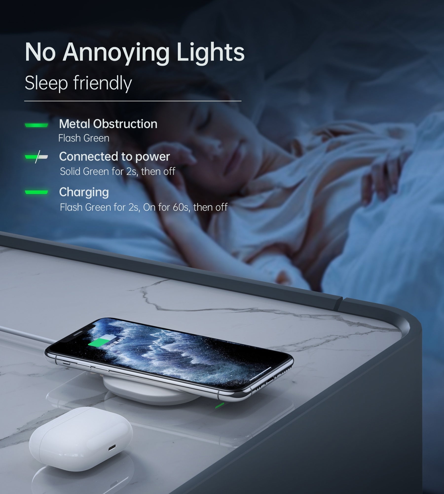 CHOETECH T550-F Airpods/Phone Wireless Fast Charging Pad 6