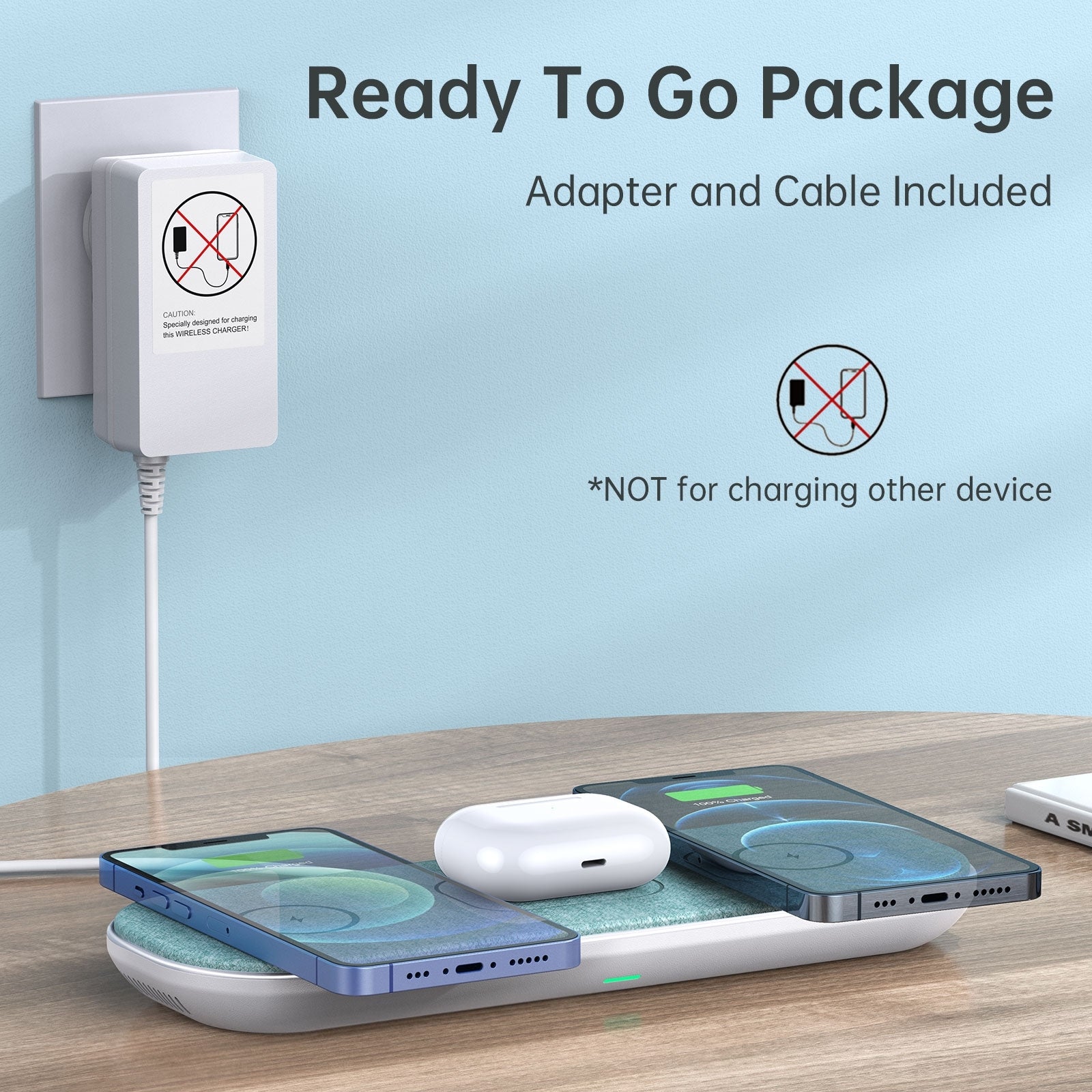 CHOETECH T569-S Magleap 3-in-1 Magnetic Wireless Charging pad with AC Adapter 5