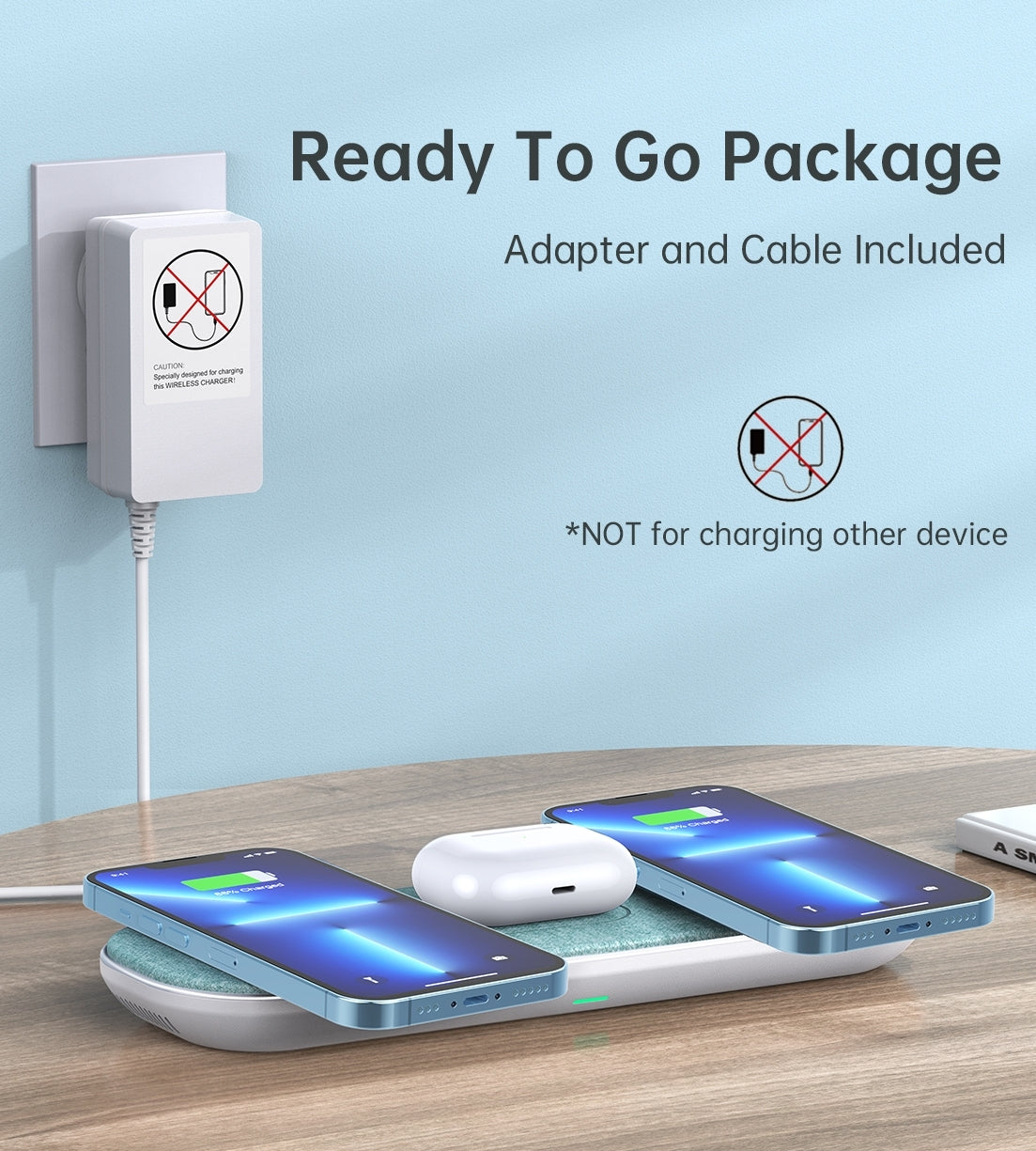 CHOETECH T569-S Magleap 3-in-1 Magnetic Wireless Charging pad with AC Adapter 8
