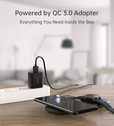 Choetech T570-S 2-in-1 Wireless Charger, 10W Max Wireless Charging Pad with Adapter for Galaxy Watch 4