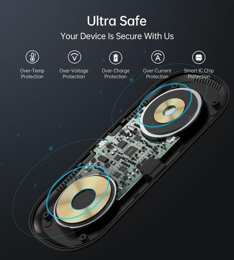 Choetech T570-S 2-in-1 Wireless Charger, 10W Max Wireless Charging Pad with Adapter for Galaxy Watch 6