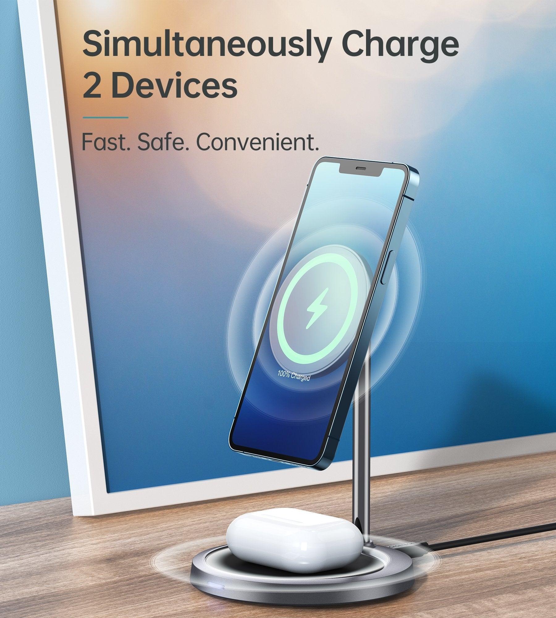 Choetech T575-F MagSafe iPhone Magnetic Wireless Charger Stand 3