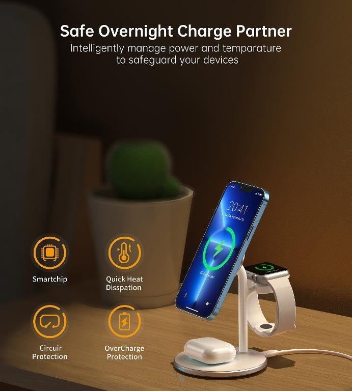 CHOETECH T585-F 3-in-1 Wireless Charging Station Dock 8