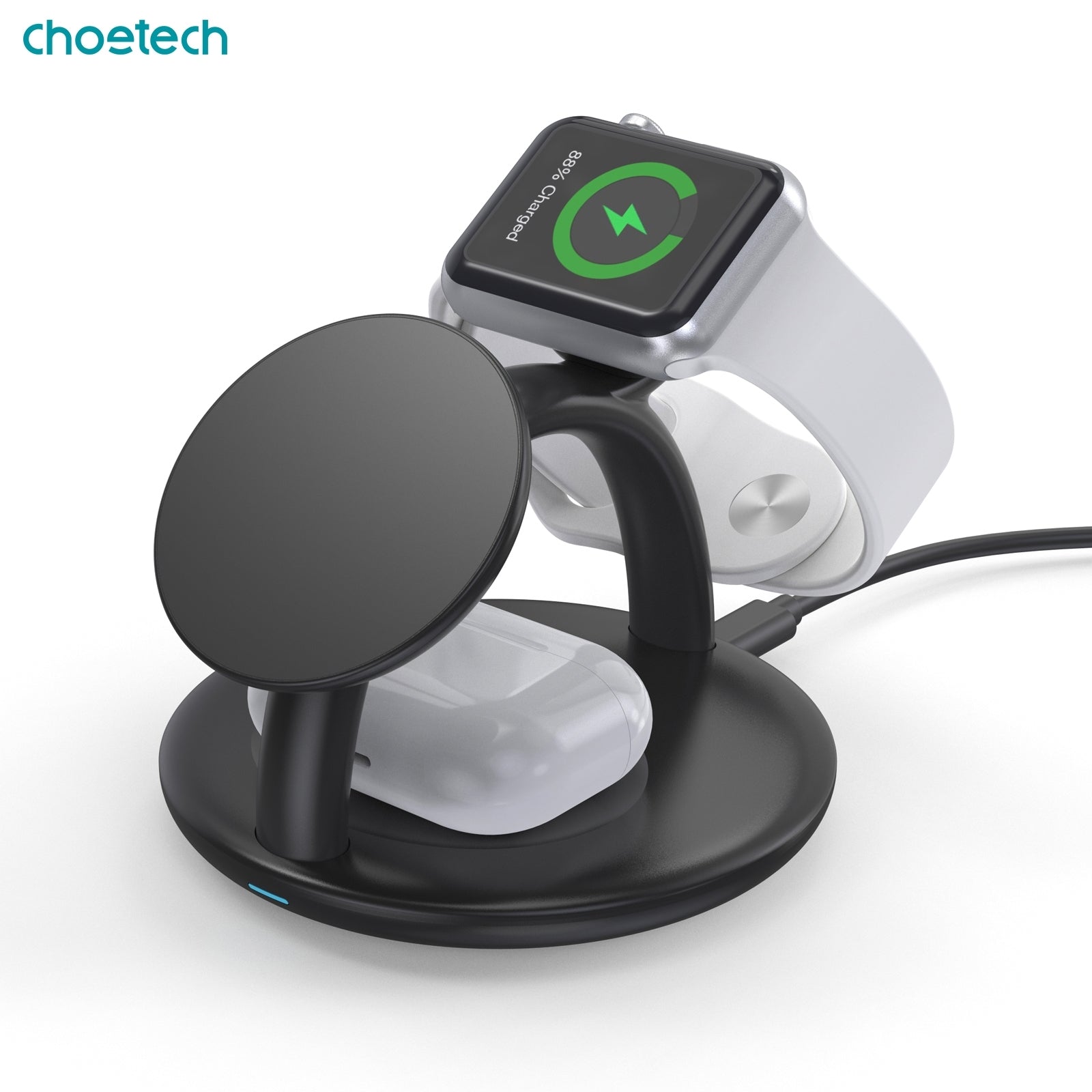 CHOETECH T587-F 3-in-1 Magnetic Wireless Charger Station for iPhone 12/13/14/AirPods Pro/iWatch 4