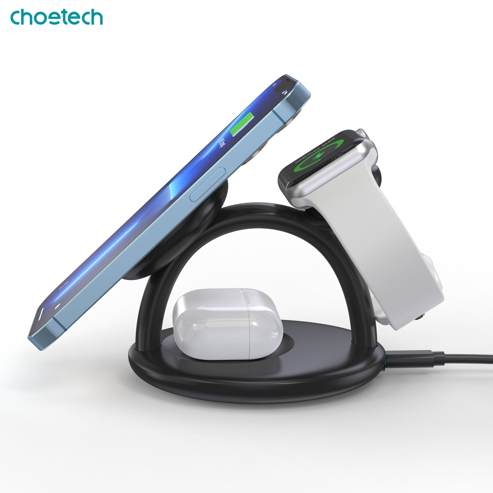 CHOETECH T587-F 3-in-1 Magnetic Wireless Charger Station for iPhone 12/13/14/AirPods Pro/iWatch 5