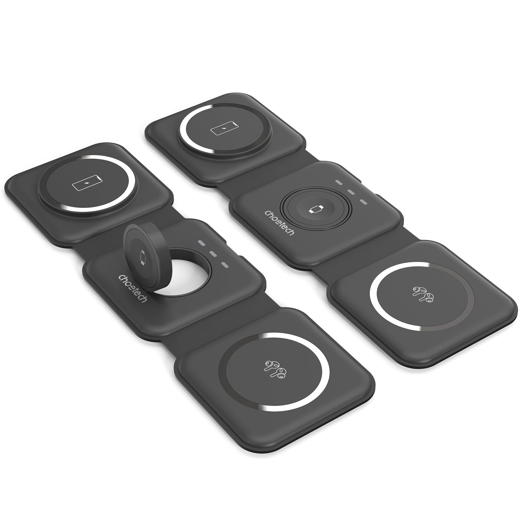 CHOETECH T588-F-BK 3-in-1 Foldable Fast Wireless Charger for Phone/Watch/Earphone 3