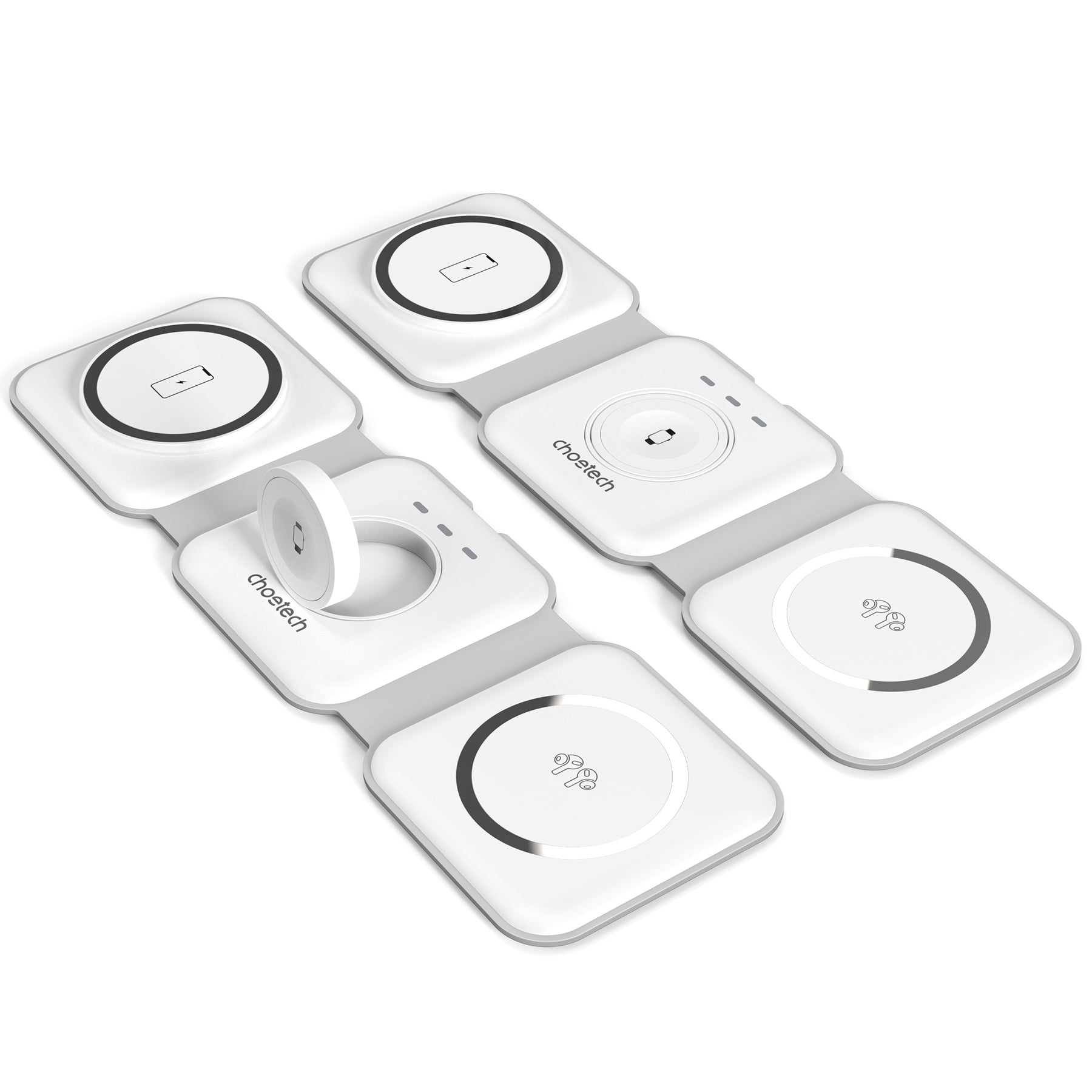 CHOETECH T588-F-WH 3-in-1 Foldable Fast Wireless Charger for Phone/Watch/Earphone 3